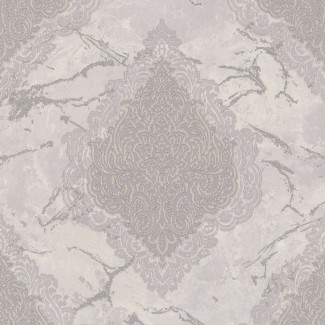 Обои серые Дамаск