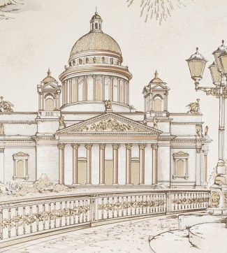 Обои бежевые горо