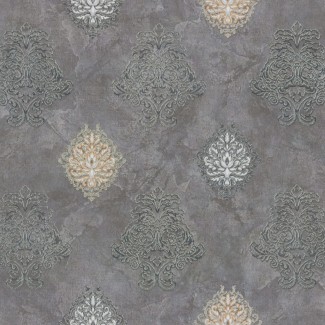 Обои Дамаск серый
