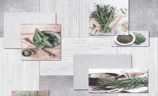 Обои серые с рису