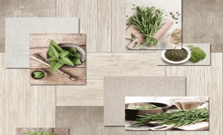 Обои серые с рису