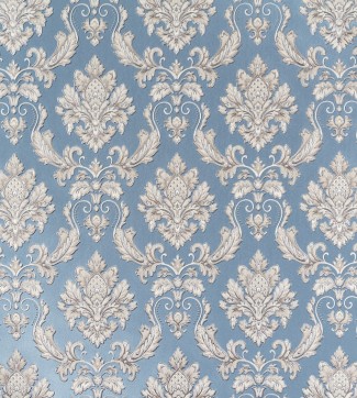 Обои синие Дамаск