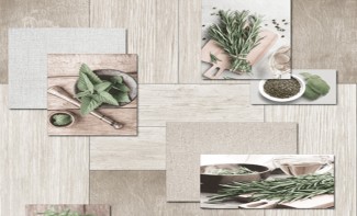 Обои серые с рису