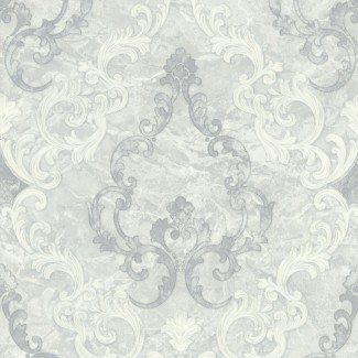 Обои серый дамаск