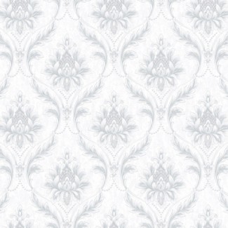 Обои белый дамаск