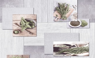 Обои серые с рису