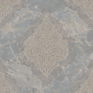 Обои серые Дамаск