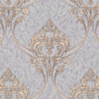 Обои серый дамаск